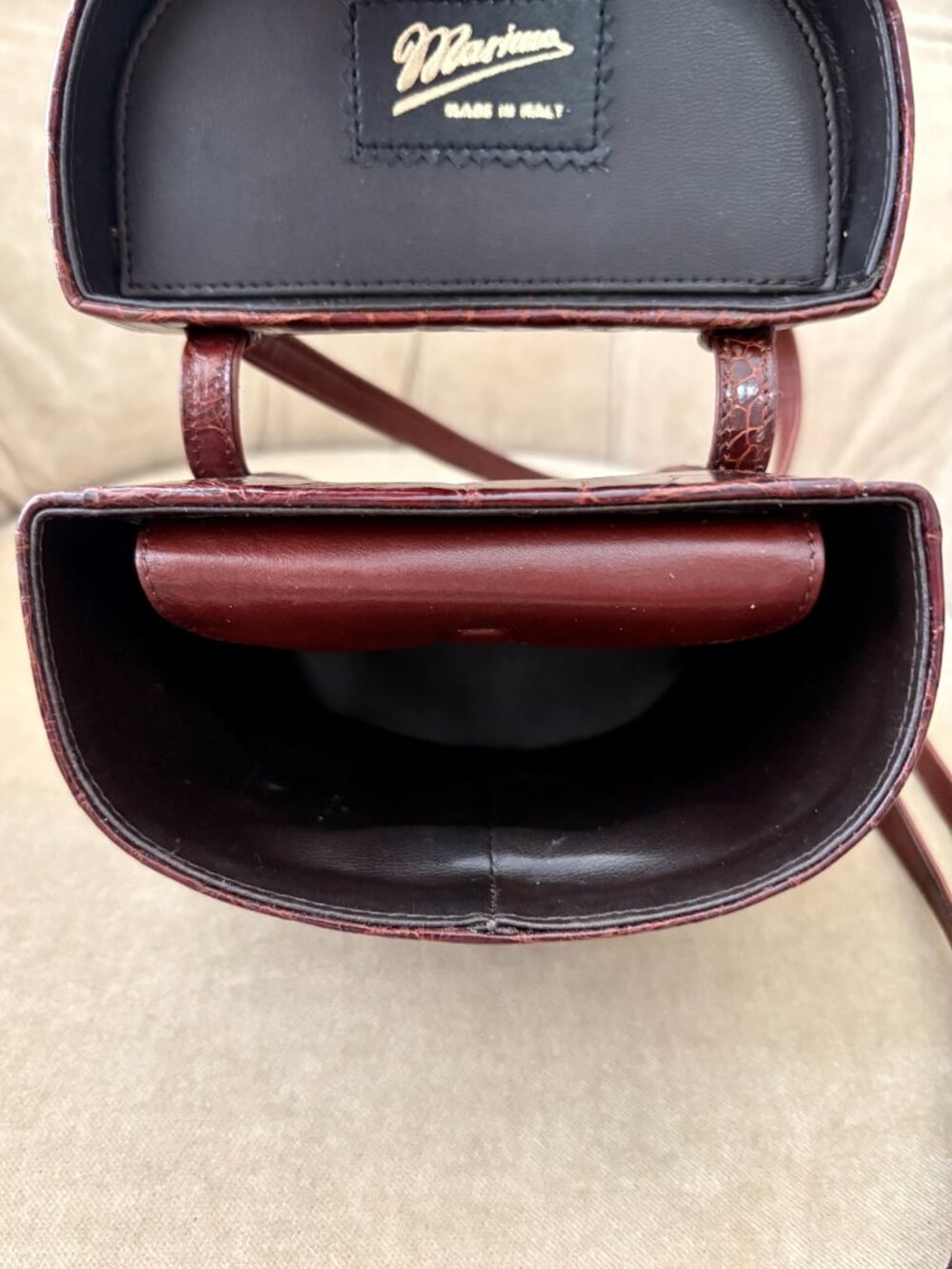 VTG Auth. MAXIMA Italy Genuine Alligator MINI Camera Minaudiere Croassbody Bag - Picture 7 of 8